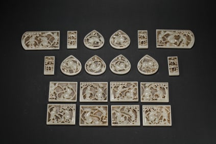 A set of jade belt plaques from the Liao Dynasty in China
