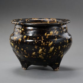 Tortoiseshell Tripod Incense Burner from Jizhou Kiln, Southern Song Dynasty, China