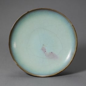 Northern Song Dynasty Jun ware sky-blue glazed red plate