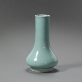 Long-necked celadon bottle from Longquan kiln, Southern Song Dynasty, China