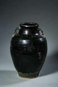 Black-glazed double-handled jar from Yaozhou kiln, Northern Song Dynasty, China
