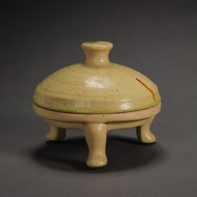 Three-legged covered celadon inkstone from the Xiangzhou kiln of the Sui Dynasty, China