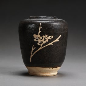 Black-glazed plum blossom jar from Jizhou kiln, Southern Song Dynasty, China