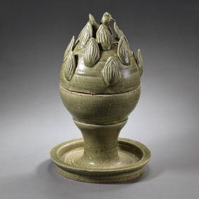 Yue ware celadon incense burner from the Northern and Southern Dynasties period of China