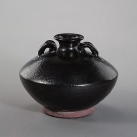 Chinese Song Dynasty oil-drop double-handled tumbler bottle