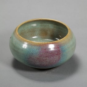 A Jun ware bowl with sky-blue glaze and red decoration from the Northern Song Dynasty in China