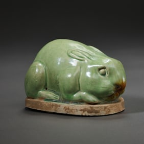 Green-glazed rabbit from the Tang Dynasty in China