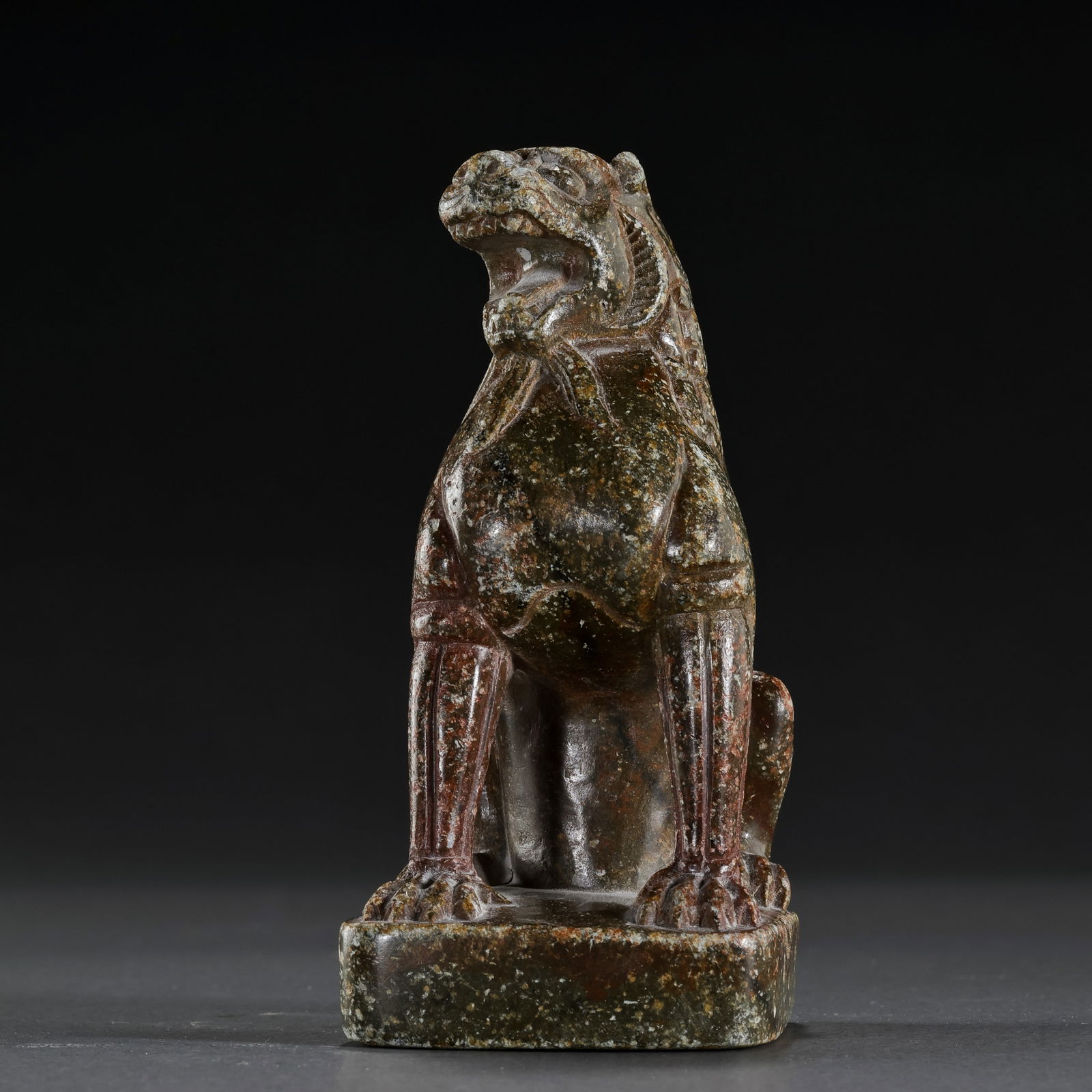 Chinese Tang Dynasty seated bluestone lion statue (1 of 9)