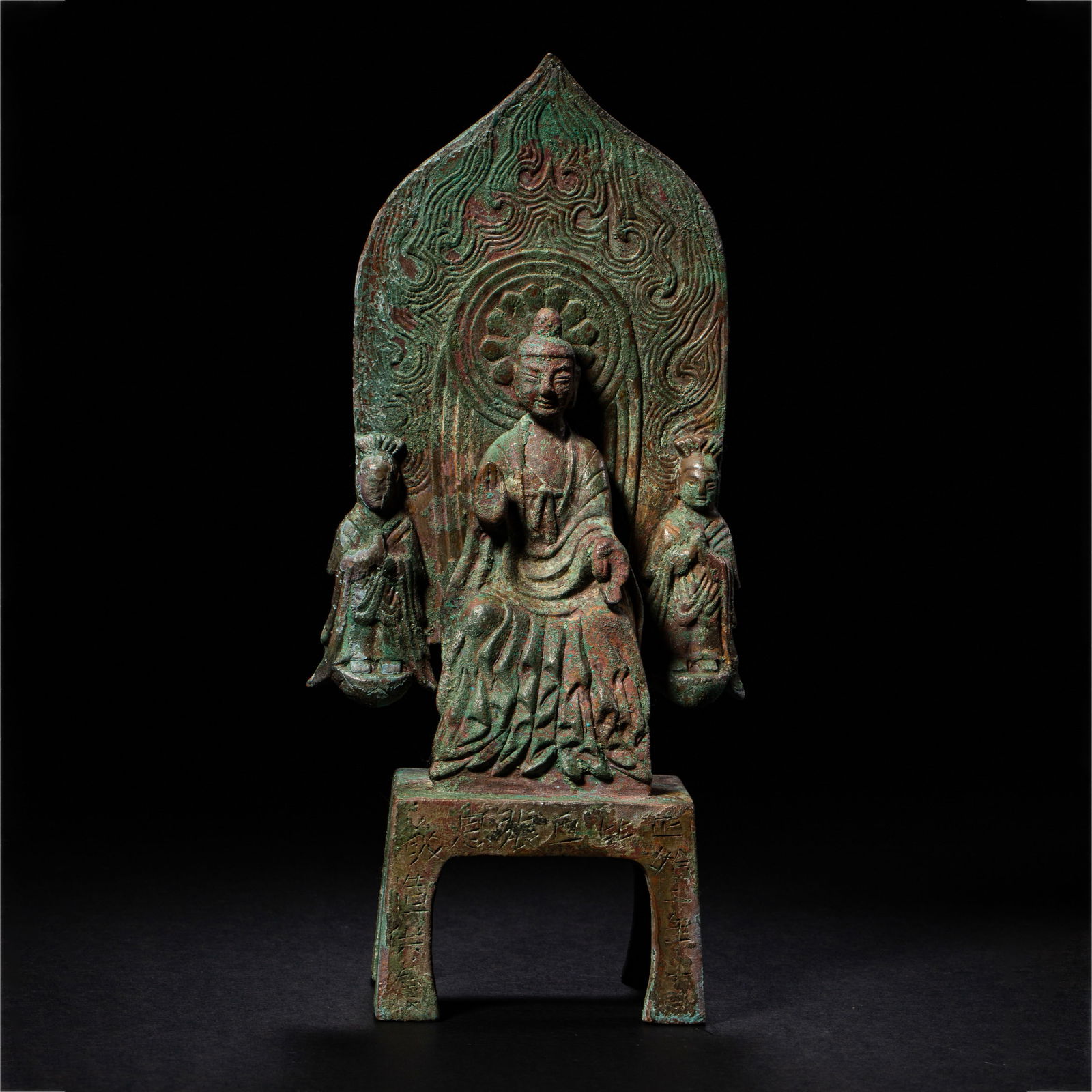 Bronze seated Buddha statue from the Northern Wei Dynasty in China: H. 22 cm. W. 10 cm. Weight. 816 gram.