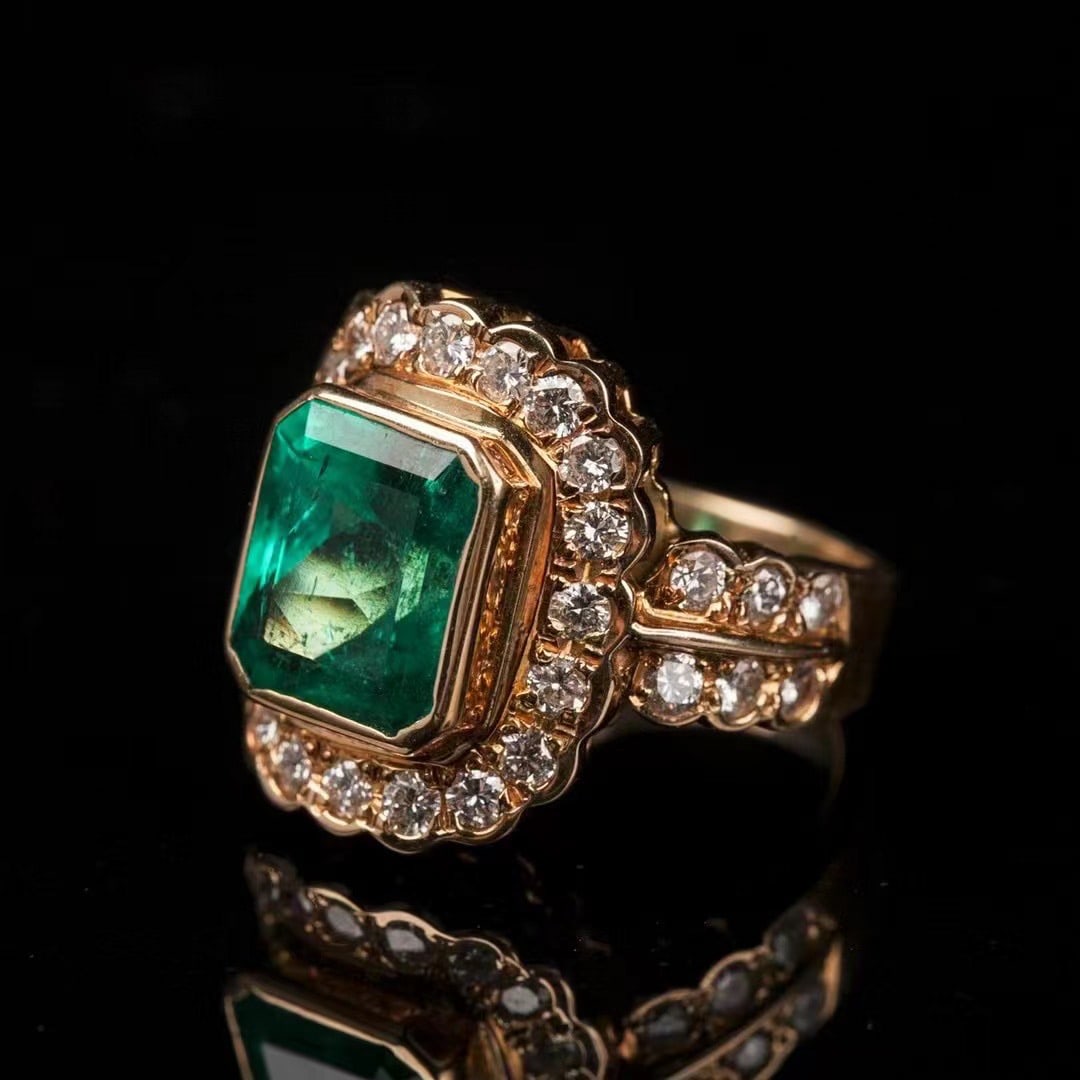 18k gold emerald ring - 3