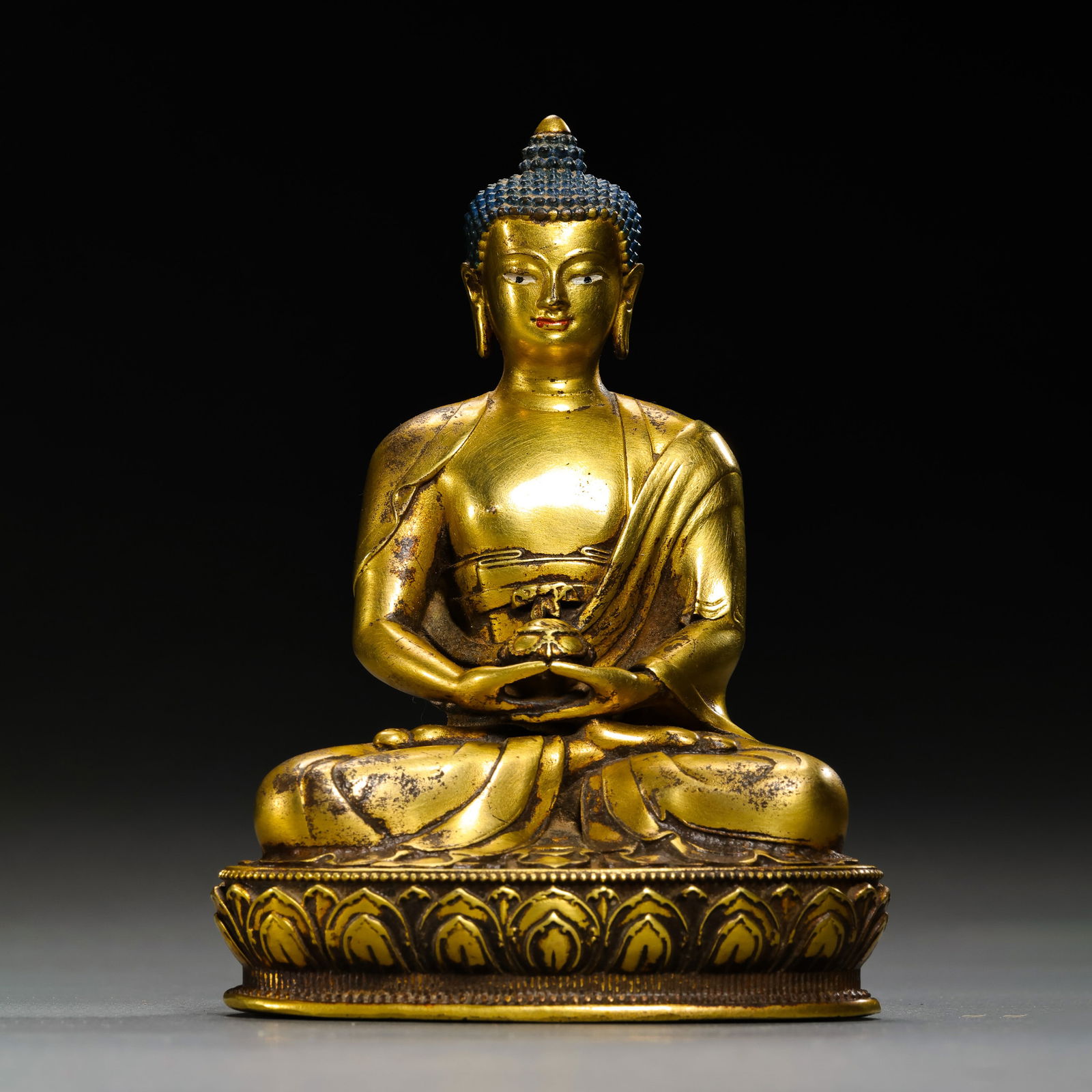 Gilt Bronze Seated Buddha Statue from the Yongle Period of the Ming Dynasty in China (1 of 10)