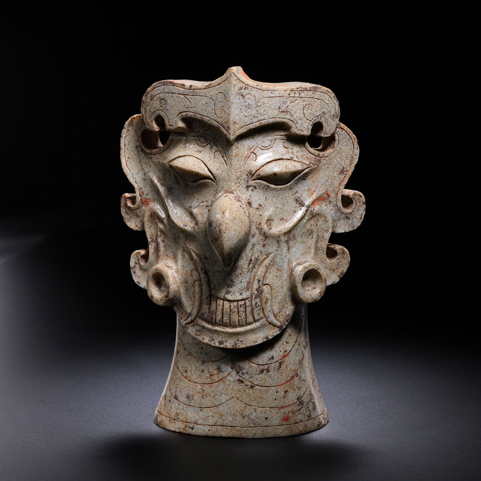 Jade human face from the Neolithic period in China (1 of 8)