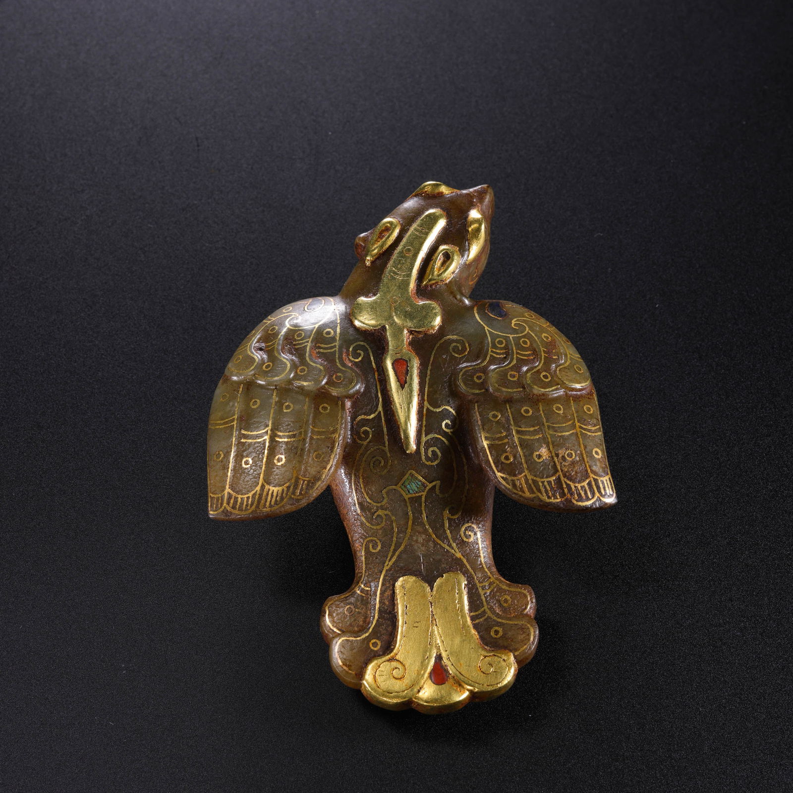 Chinese Han Dynasty inlaid gold jade phoenix (1 of 9)