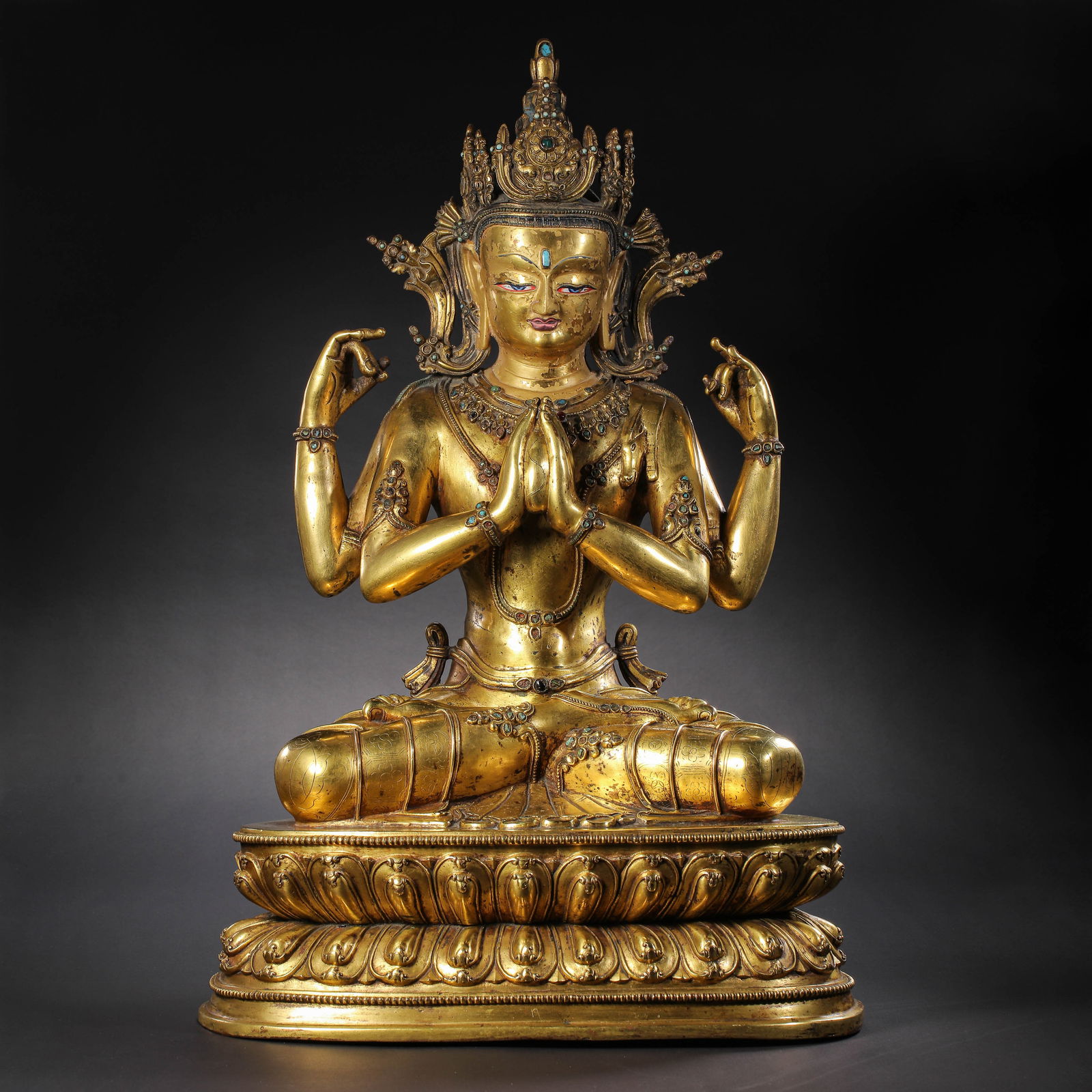 Chinese Qing Dynasty Gilt Bronze Seated Buddha Statue (1 of 12)