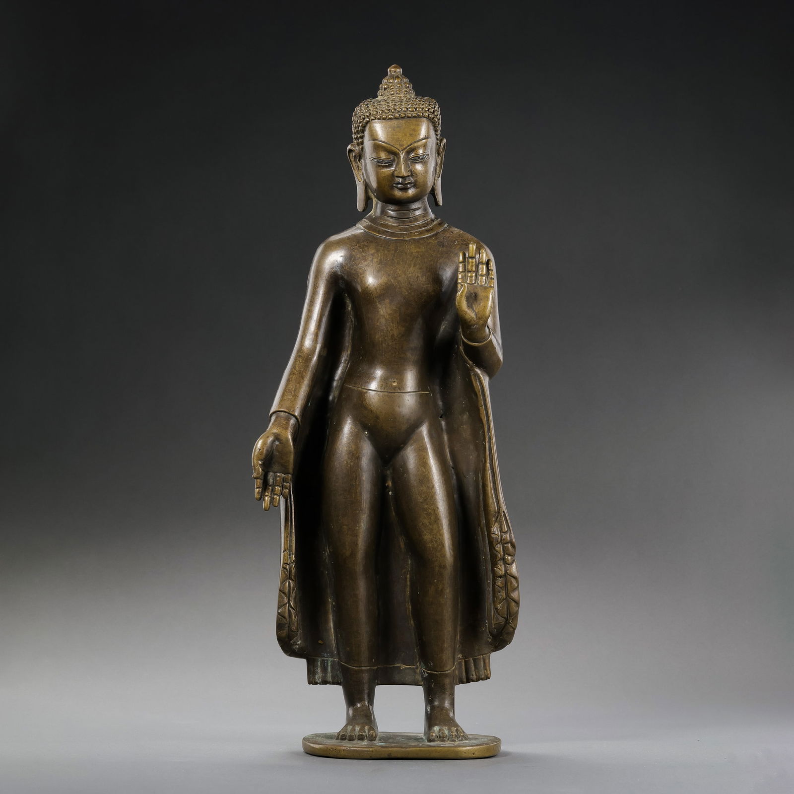 Standing Buddha statue made of alloy bronze from the Ming Dynasty in China (1 of 9)
