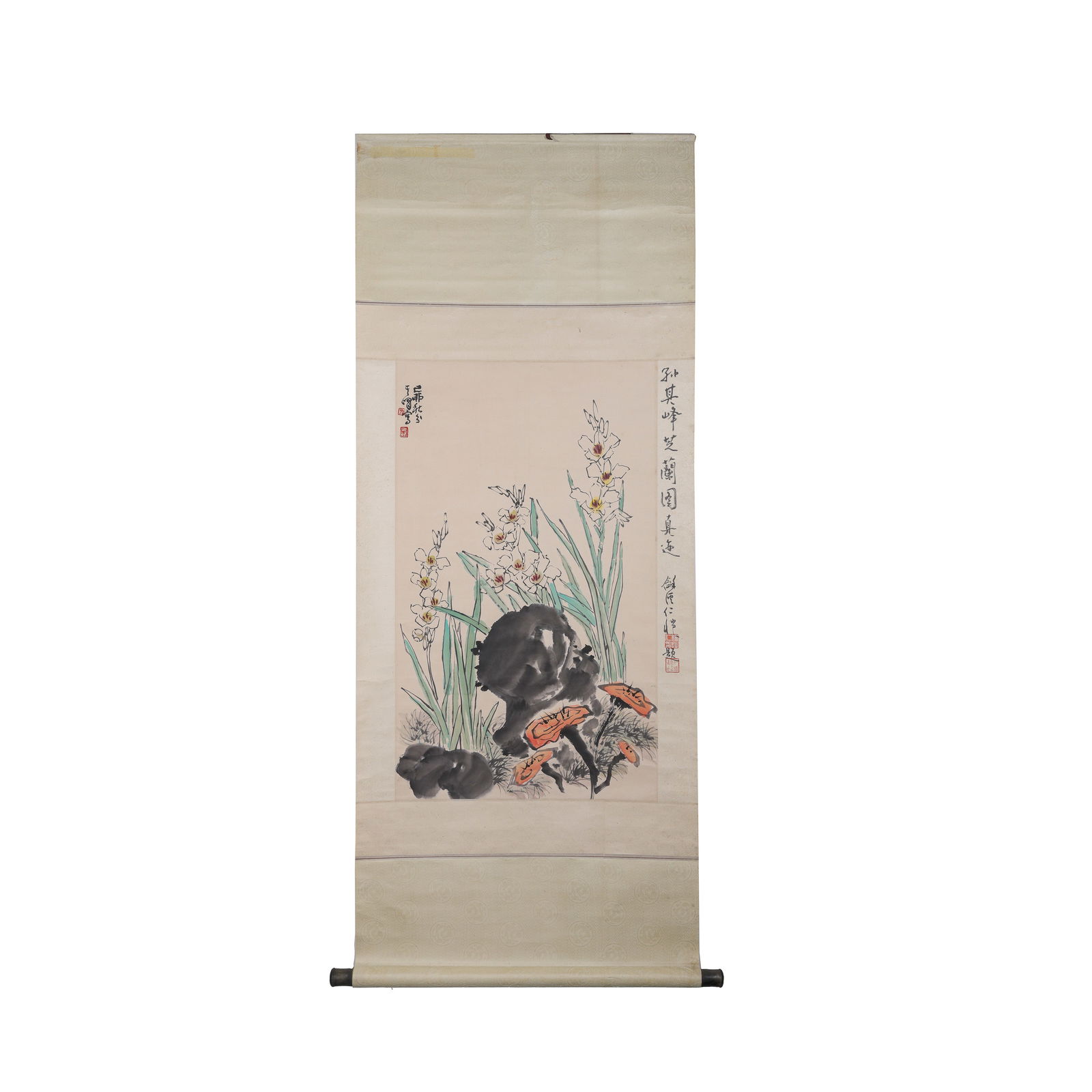 Orchid and Fern Painting: L. 117 cm. W. 72.5 cm.