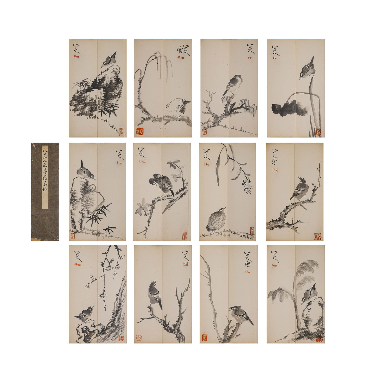 "Album of Ink and Wash Flowers and Birds" by Bada Shanren: L. 39.5 cm. W. 11.5 cm.