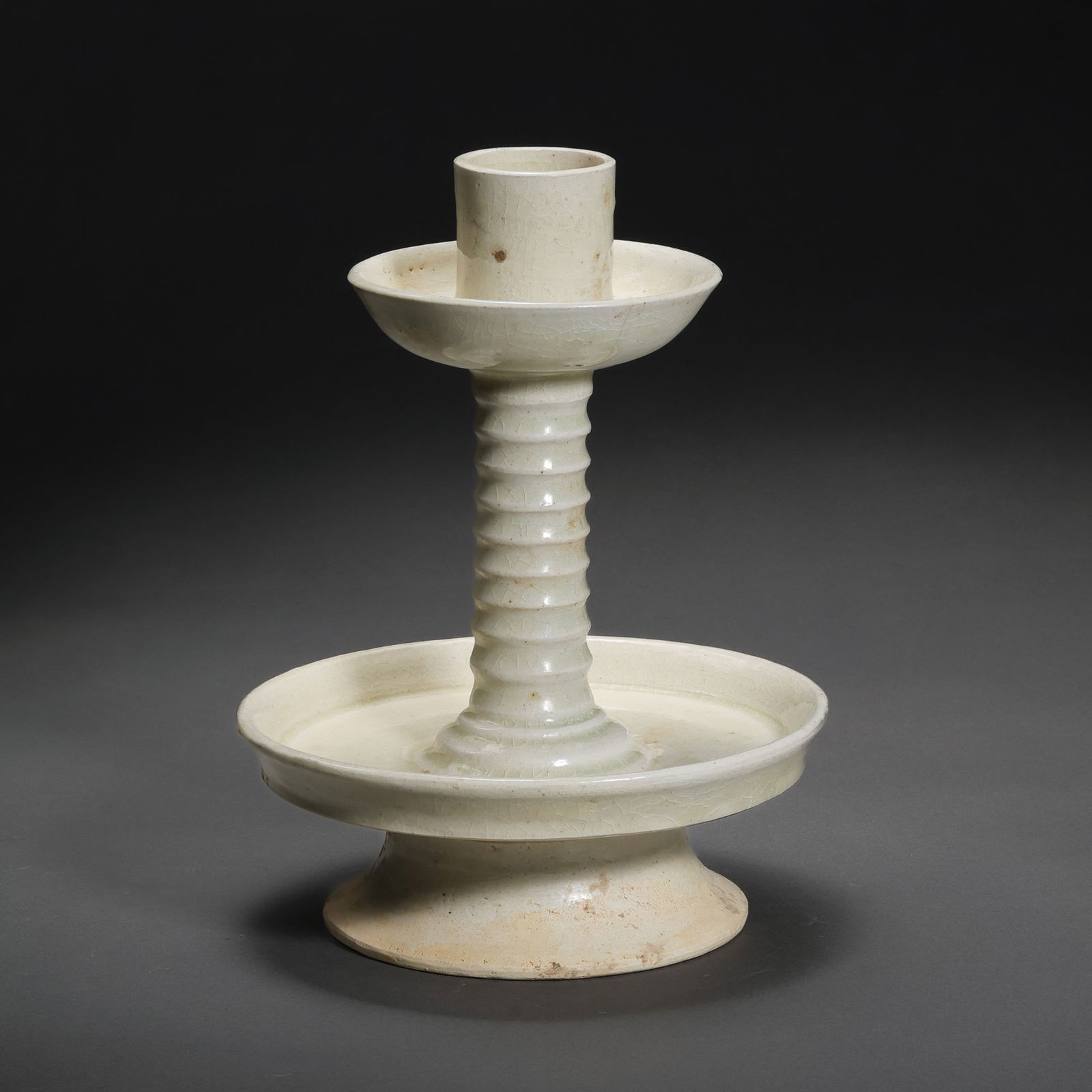 White porcelain candlestick from Gongxian kiln in the Tang Dynasty, China (1 of 8)