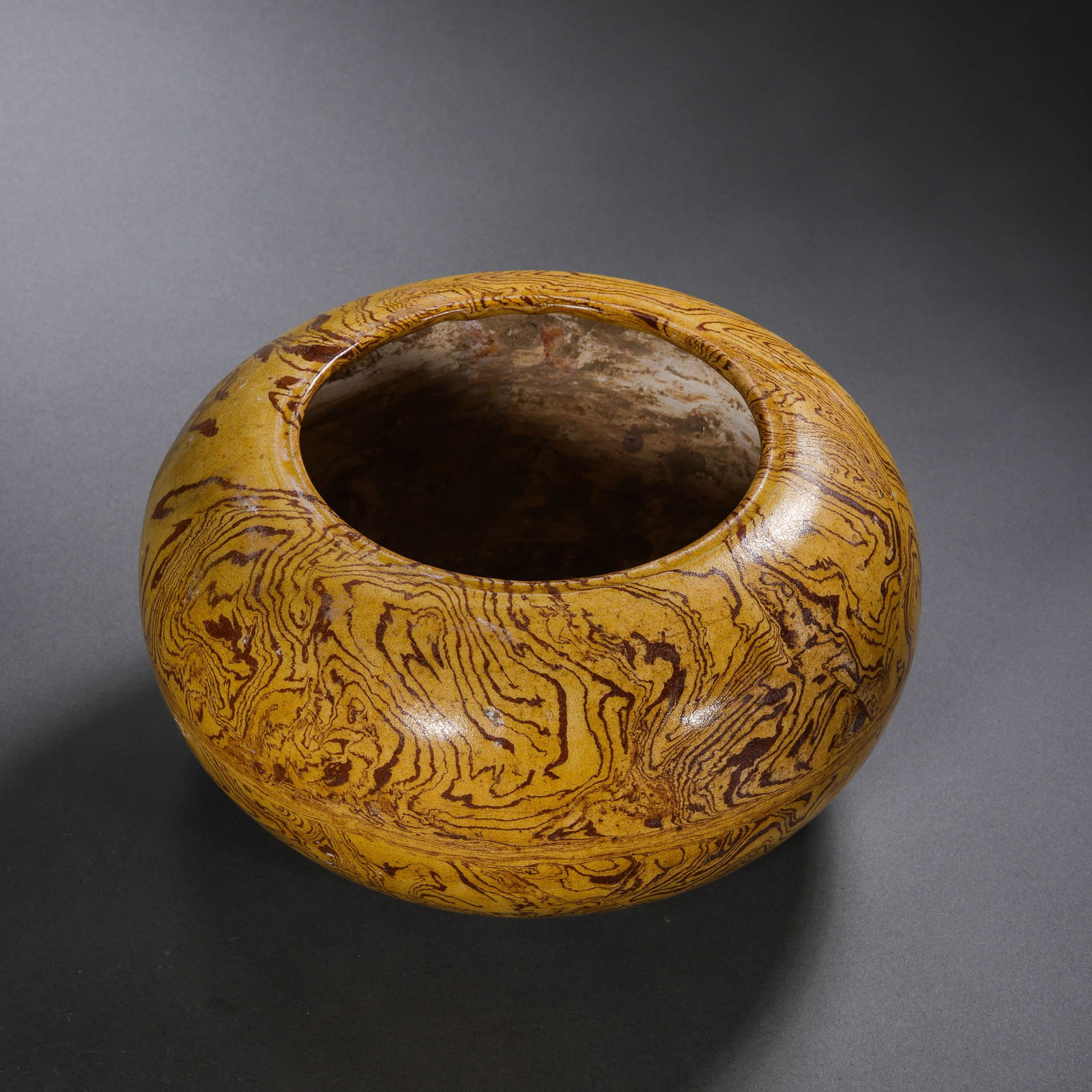 Chinese Tang Dynasty Yellow-glazed Marbled Water Washer (1 of 9)