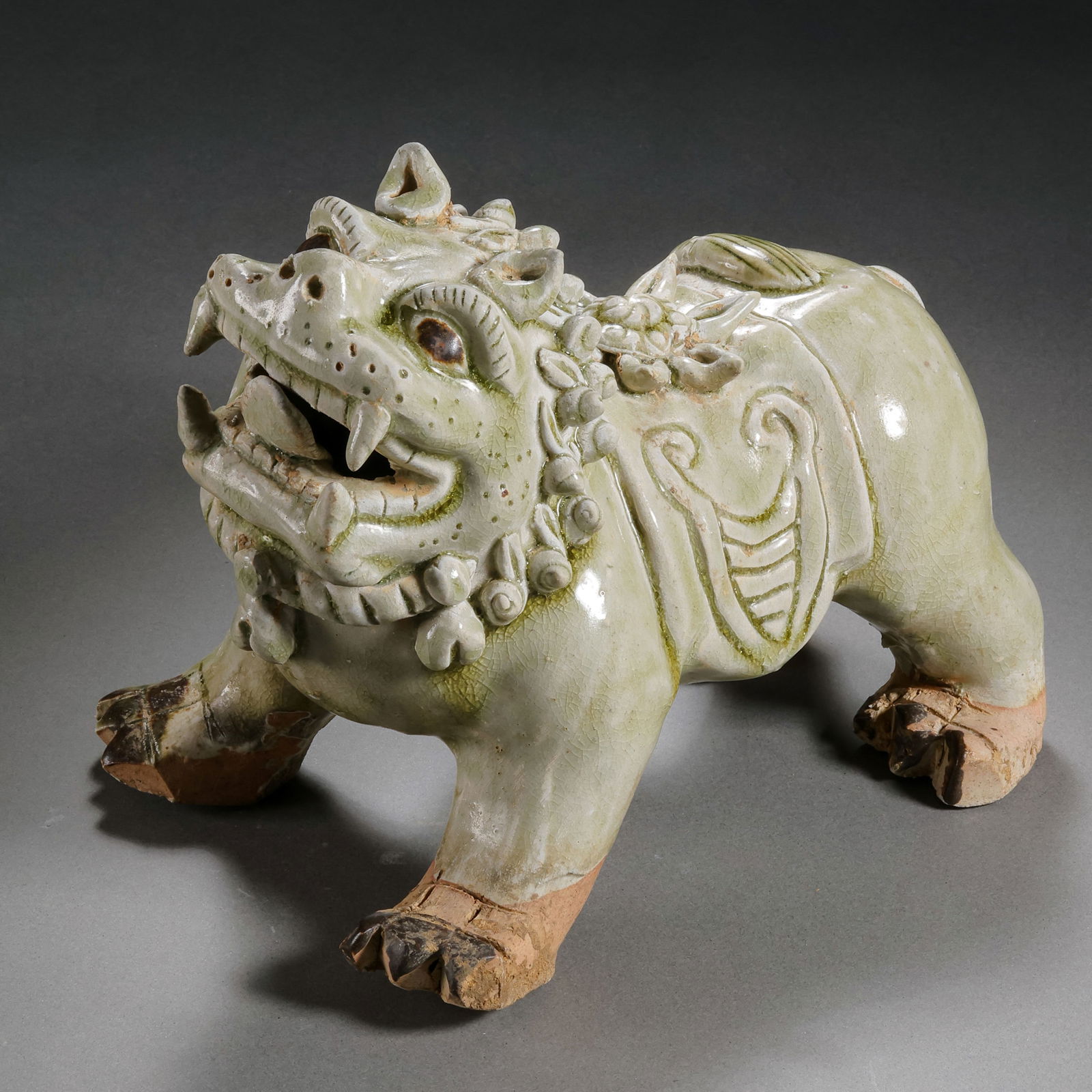 Celadon Lion Statue from Xiangzhou Kiln, Sui Dynasty, China (1 of 7)