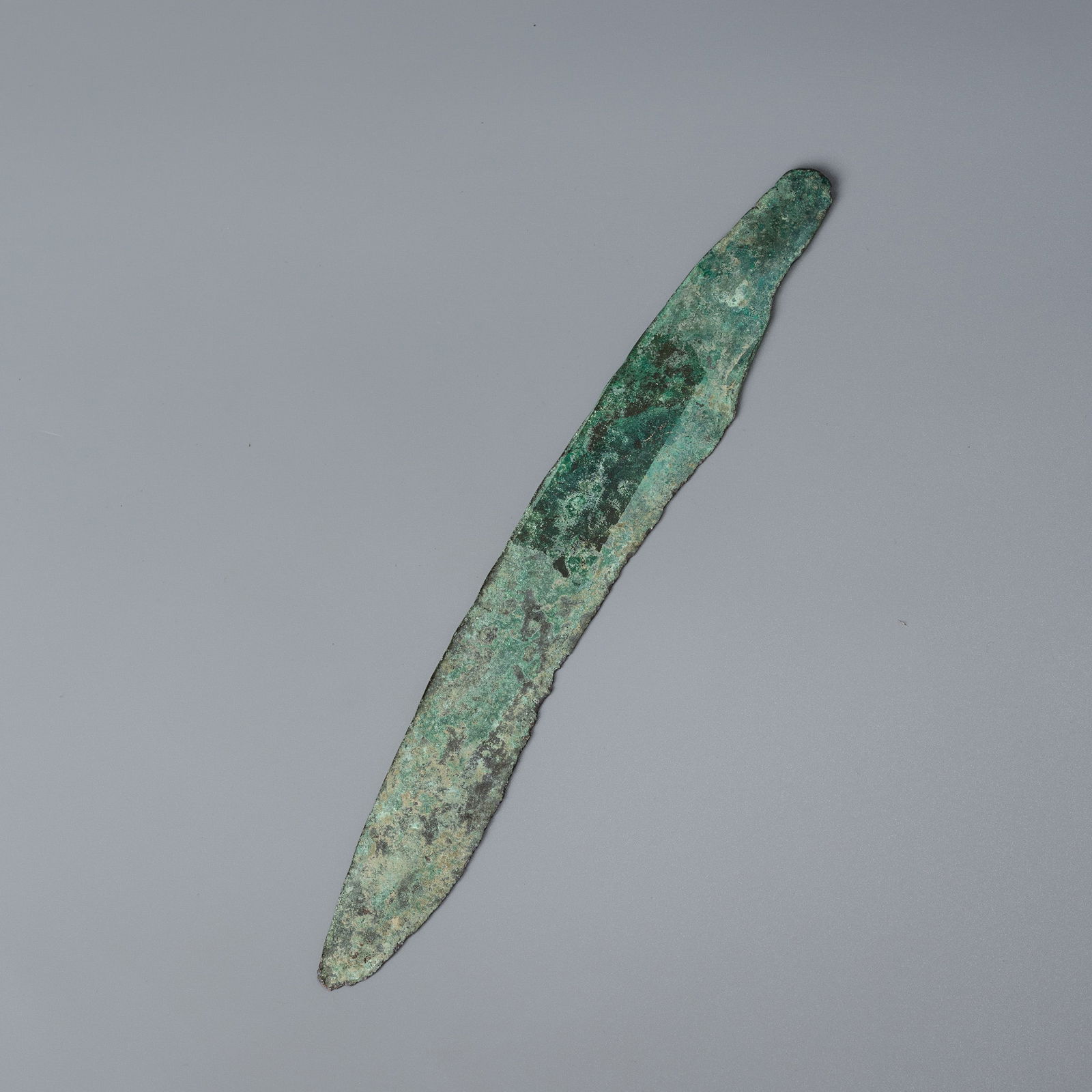 Ancient Central Asian Bactrian Bronze Knife Blade: L. 22 cm. W. 2.5 cm. Weight. 76 gram.