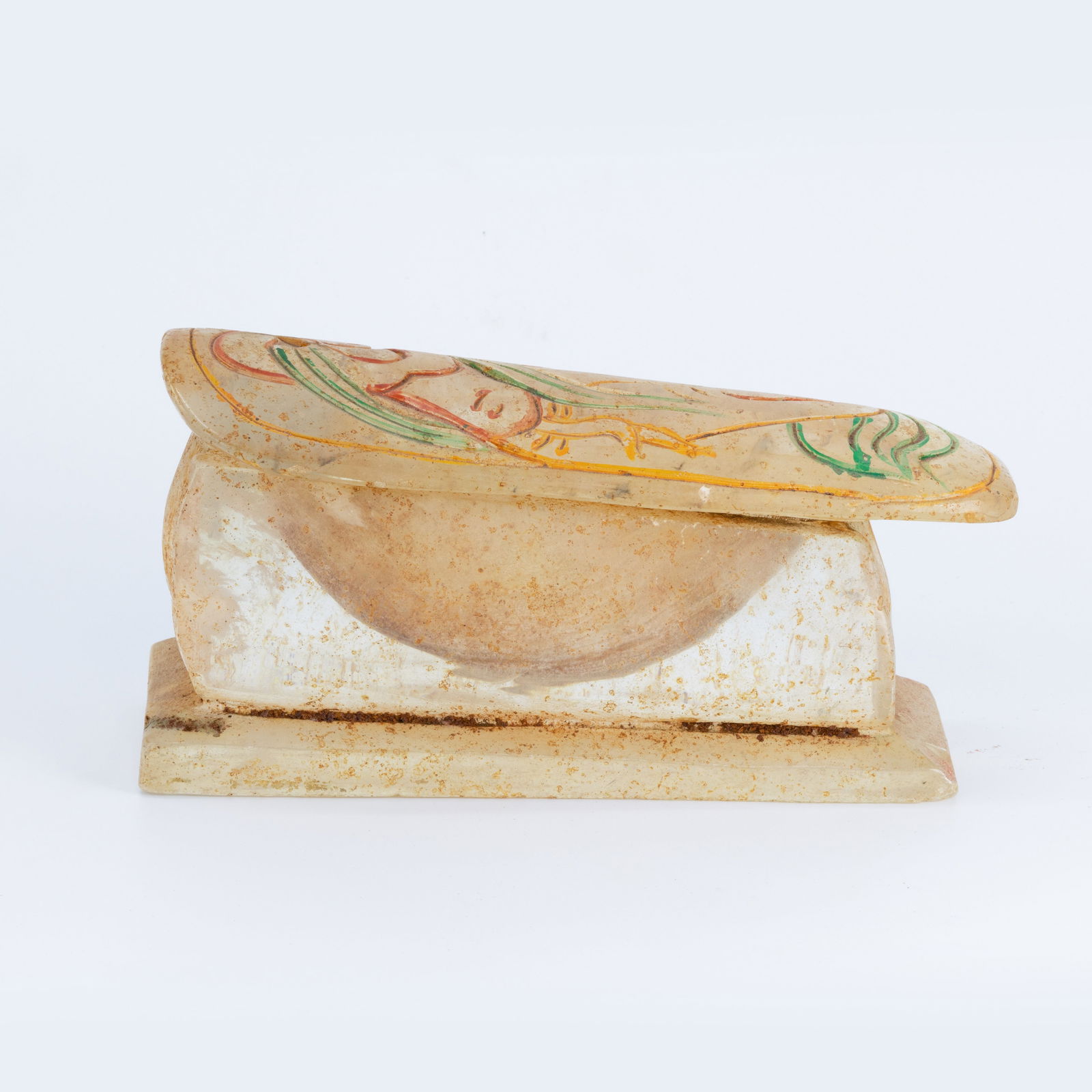 Crystal Coffin: H. 10.3 cm. L. 21 cm. Weight. 2000 gram.