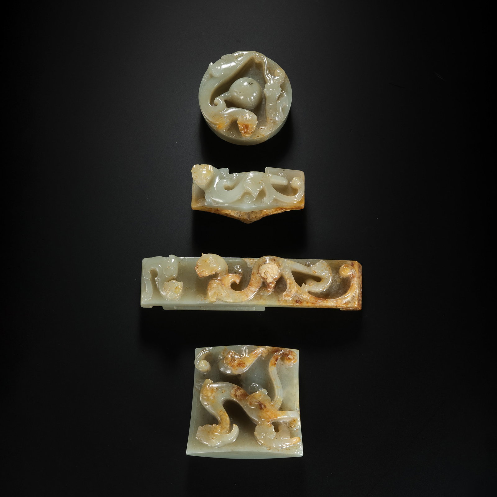 A set of Chinese Han Dynasty jade sword ornaments: /