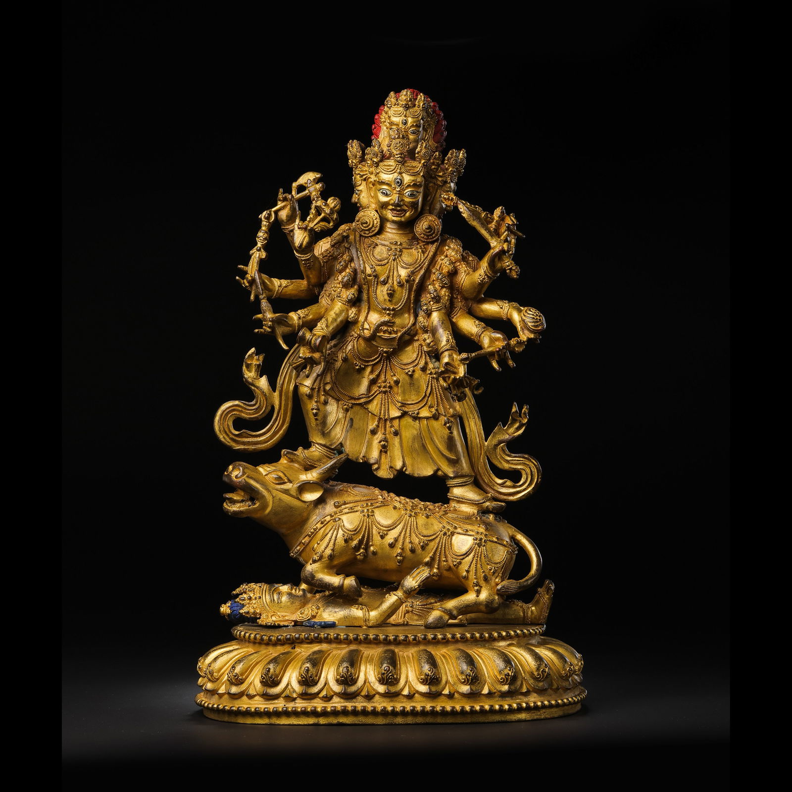 Chinese Ming Dynasty Gilt Bronze Standing Buddha Statue: H. 38 cm. W. 23 cm. Weight. 6714 gram.