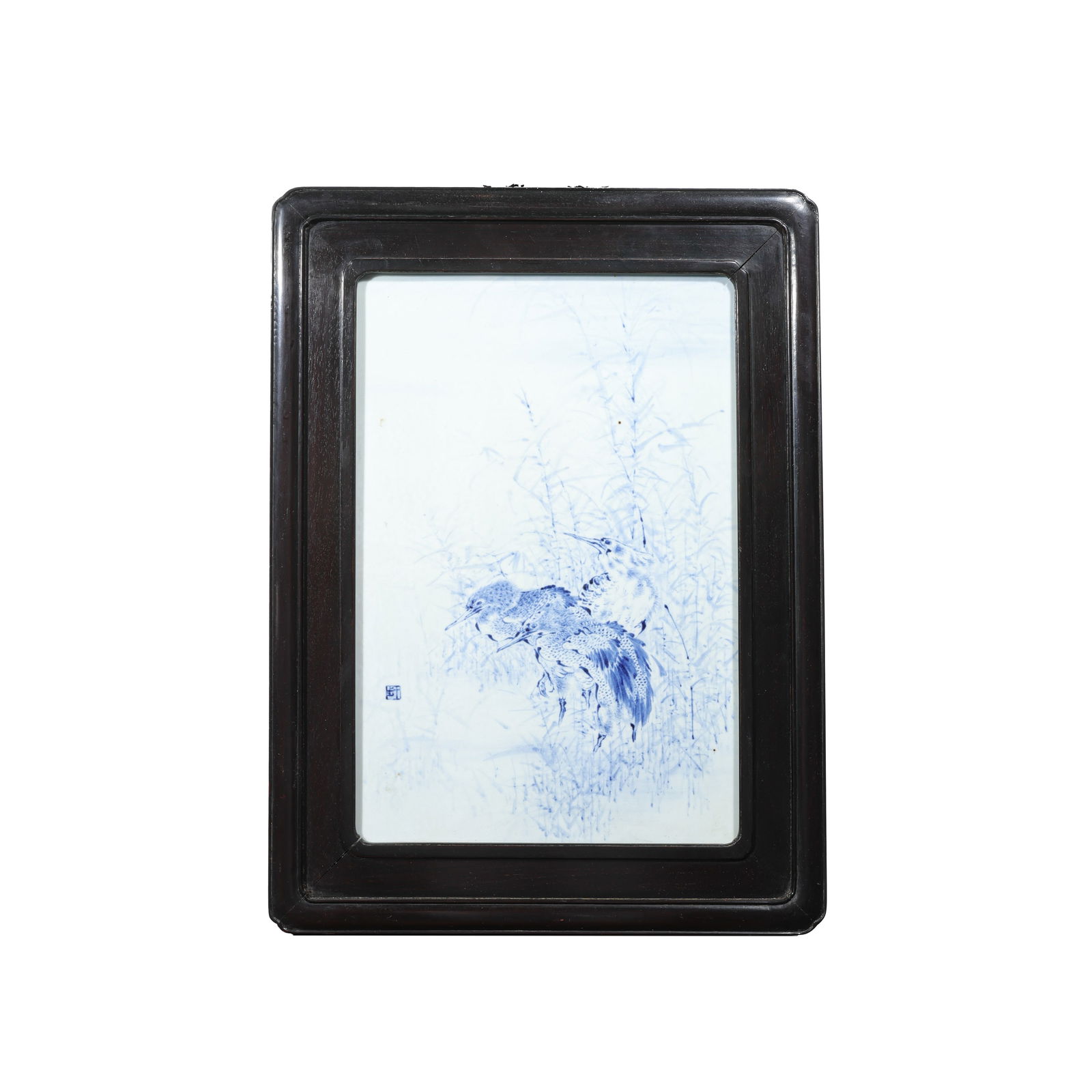 China20Blue and white porcelain plaque hanging screen by Wang Bu, a master of art of the century: /