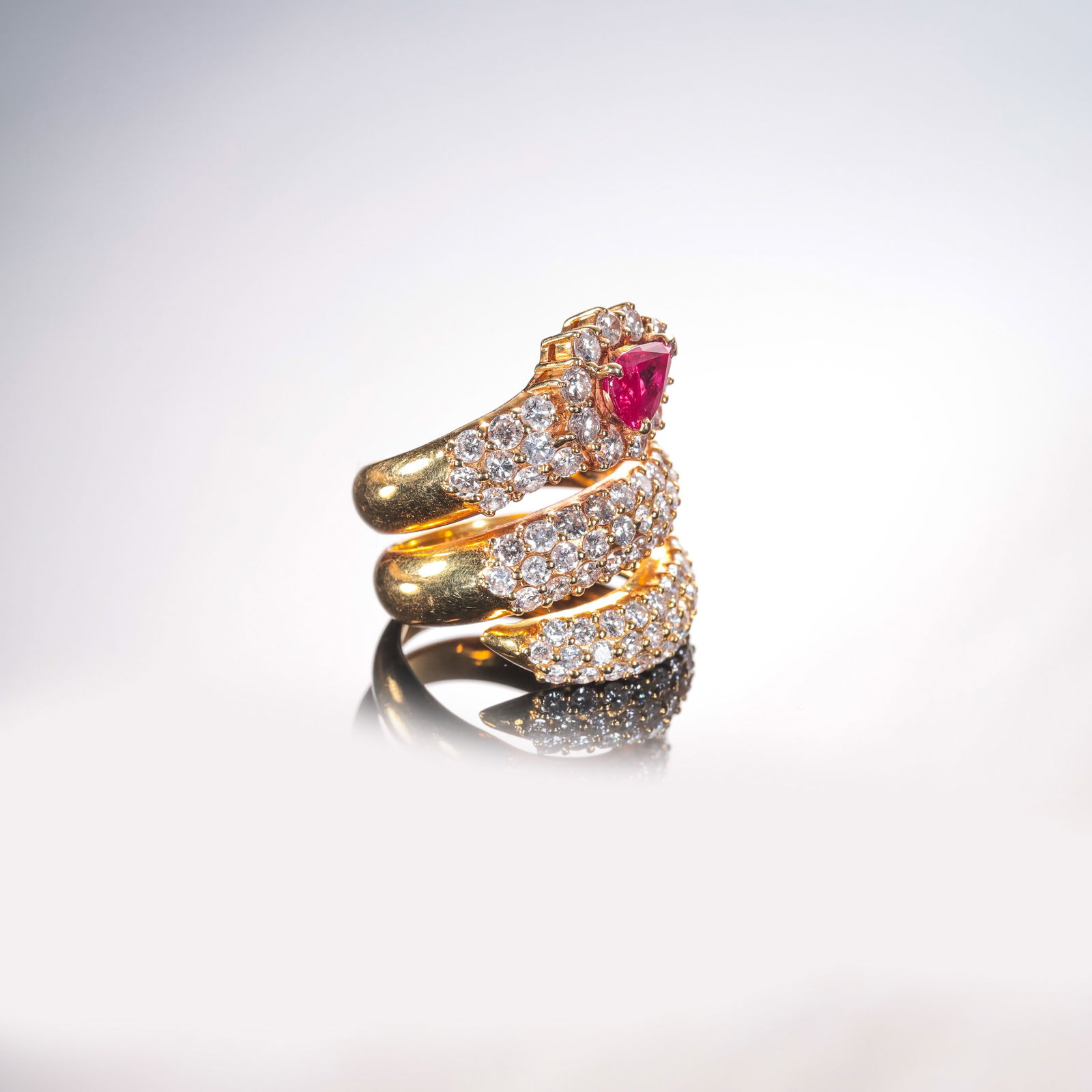 Natural pink gemstone ring - 4