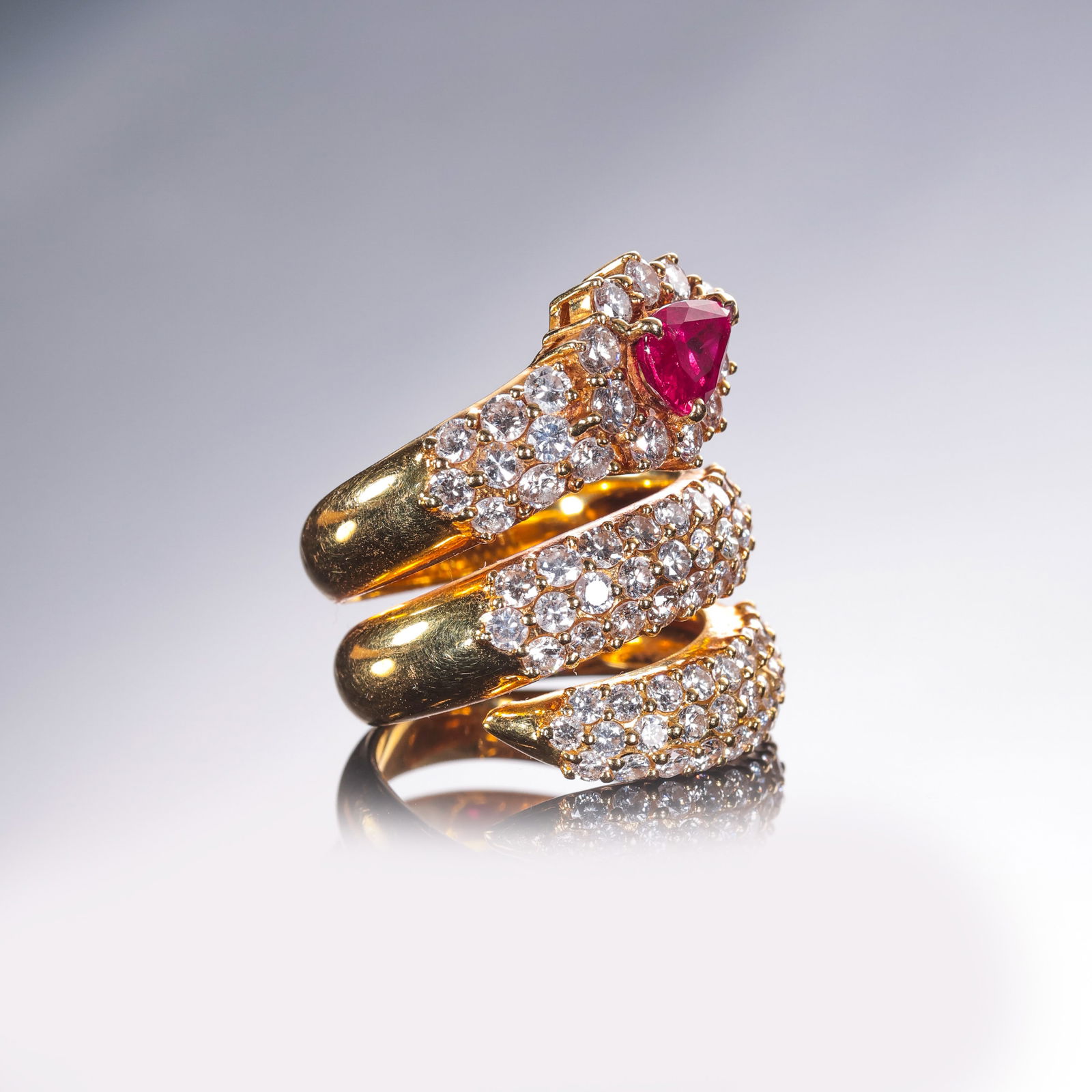 Natural pink gemstone ring - 5