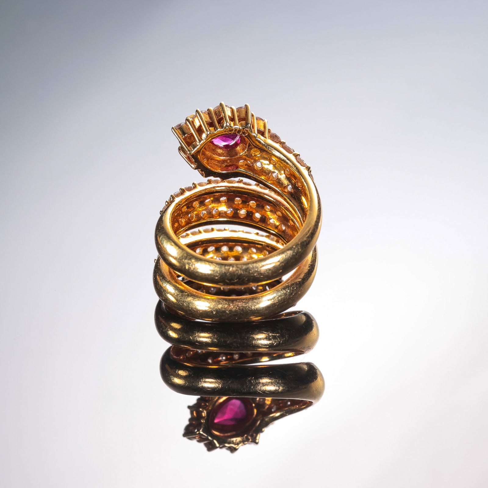 Natural pink gemstone ring - 6