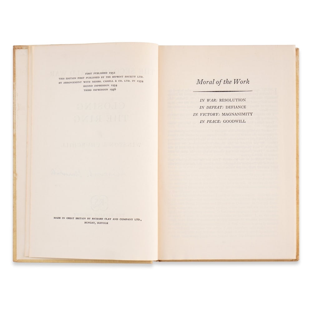 WINSTON S. CHURCHILL SIGNED "THE SECOND WORLD WAR, VOLUME V: CLOSING THE RING" - 4