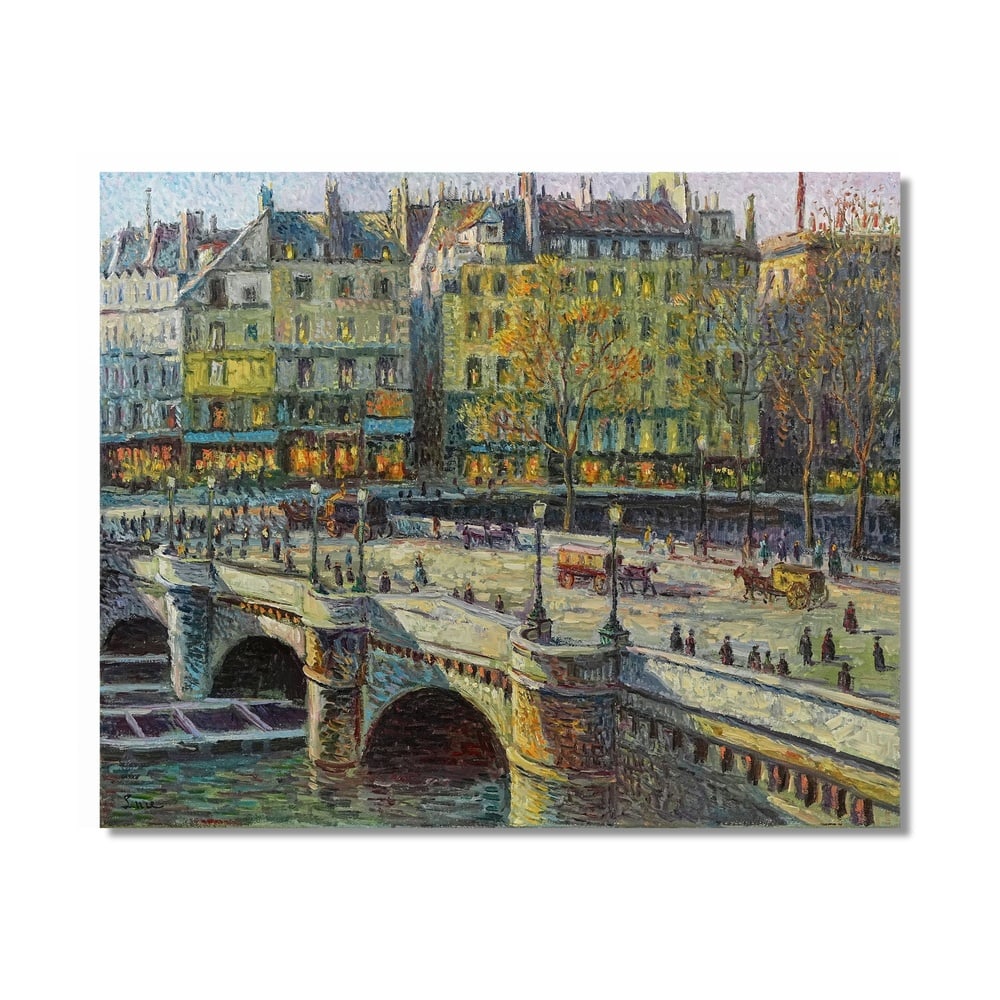 MAXIMILIEN LUCE (1858-1941), ATTRIBUTED TO, OIL ON CANVAS: Signed (lower left) Image Dimensions: 21 1/4 x 25 3/4 in (54 x 65.5 cm) This painting comes with COA. Maximilien Luce, a key figure associated with Neo-Impressionism, developed a distinctive approach 