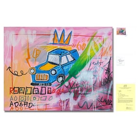 JEAN-MICHEL BASQUIAT (1960-1988), ATTRIBUTED TO, ACRYLIC AND OILSTICK ON CANVAS