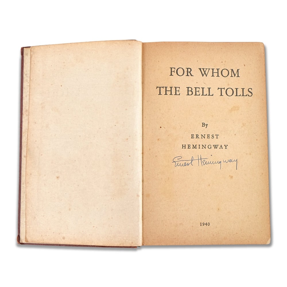ERNEST HEMINGWAY SIGNED FOR WHOM THE BELL TOLLS FIRST EDITION - 2