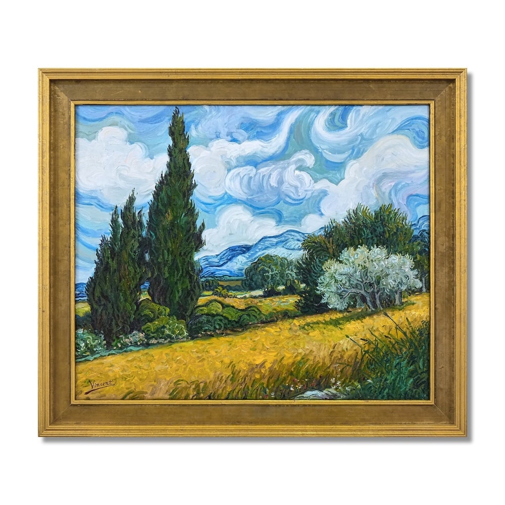 VINCENT VAN GOGH (1853-1890), ATTRIBUTED TO, OIL ON CANVAS: Signed (lower left) Image Dimensions: 21 1/4 x 25 3/4 in (54 x 65.3 cm) Framed Dimensions: 26 1/4 x 30 1/2 in (66.5 x 77.5 cm) This painting comes with COA. Vincent van Gogh's landscapes from the late