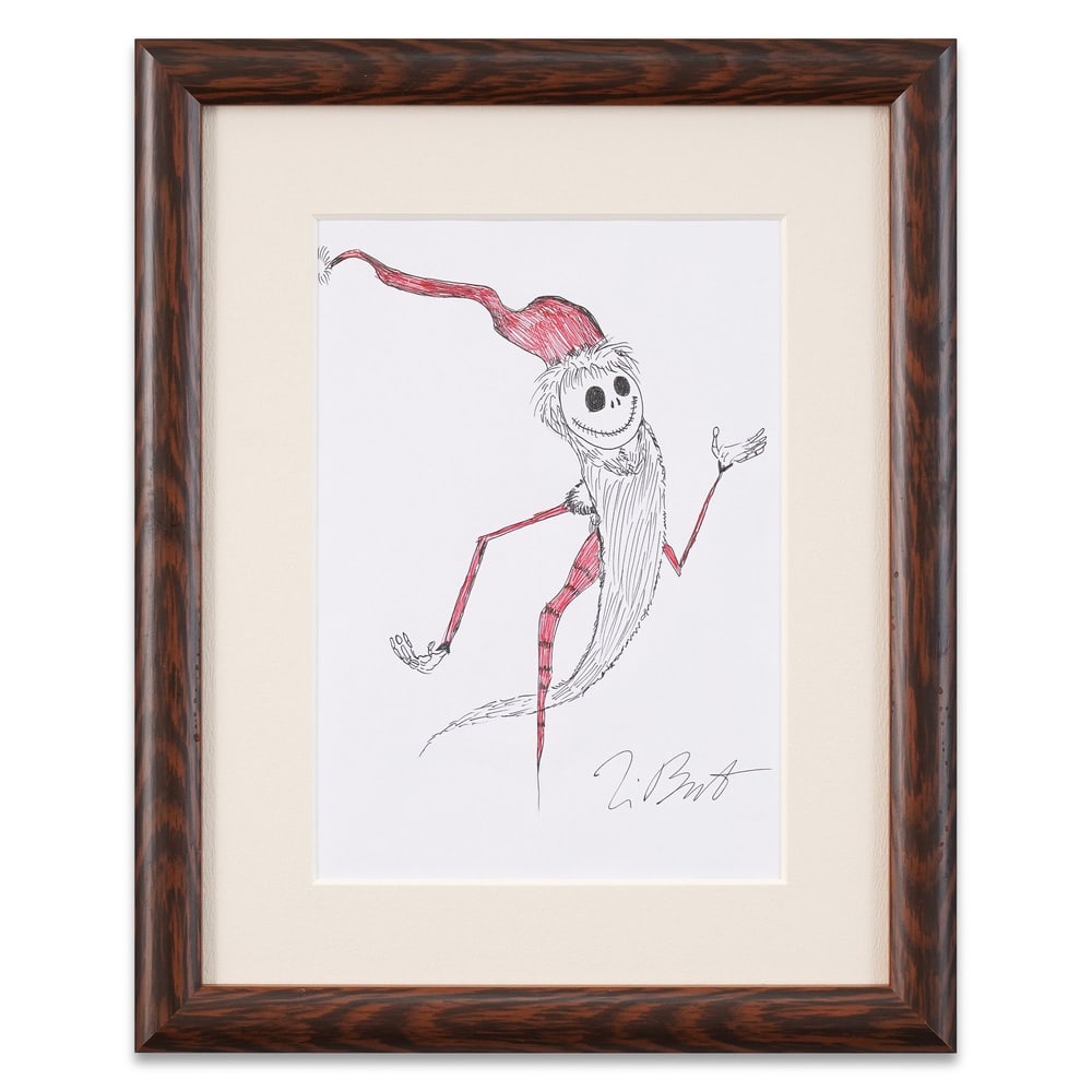 TIM BURTON SIGNED CHARACTER DRAWING: Image Dimensions: 11 1/4 x 7 7/8 in (28.5 x 20 cm) Framed Dimensions: 17 3/8 x 14 in (44 x 35.5 cm) Provenance and Authentication: This collectible has undergone a rigorous forensic evaluation. The si