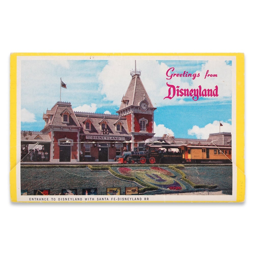 WALT DISNEY SIGNED DISNEYLAND SOUVENIR POSTCARD FOLDER BOOKLET - 2
