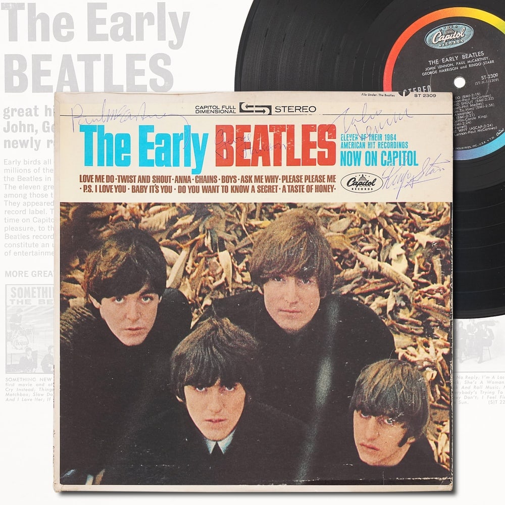 THE BEATLES FULLY SIGNED LP "THE EARLY BEATLES" (U.S. CAPITOL PRESSING): 12 1/4 x 12 1/4 Provenance and Authentication: This collectible has undergone a rigorous forensic evaluation. The signatures were carefully analyzed across multiple criteria, including ink deposition,