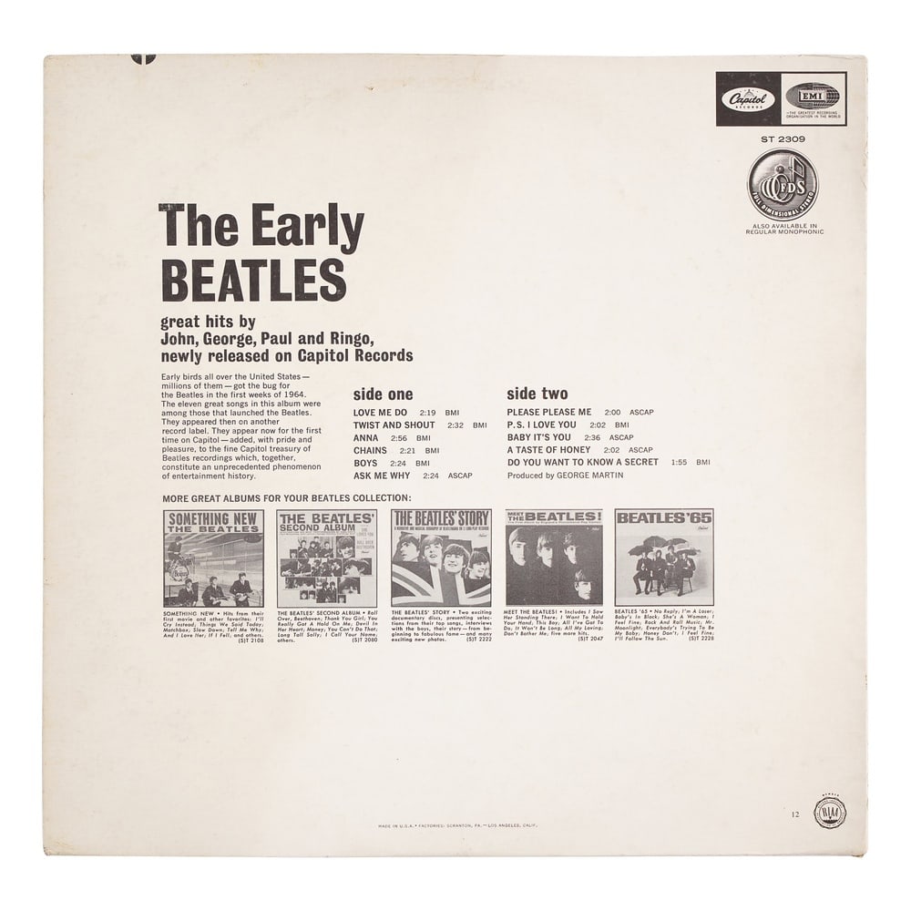 THE BEATLES FULLY SIGNED LP "THE EARLY BEATLES" (U.S. CAPITOL PRESSING) - 2