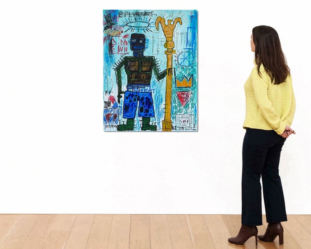 JEAN-MICHEL BASQUIAT (1960-1988), ATTRIBUTED TO, ACRYLIC AND OILSTICK ON CANVAS - 2