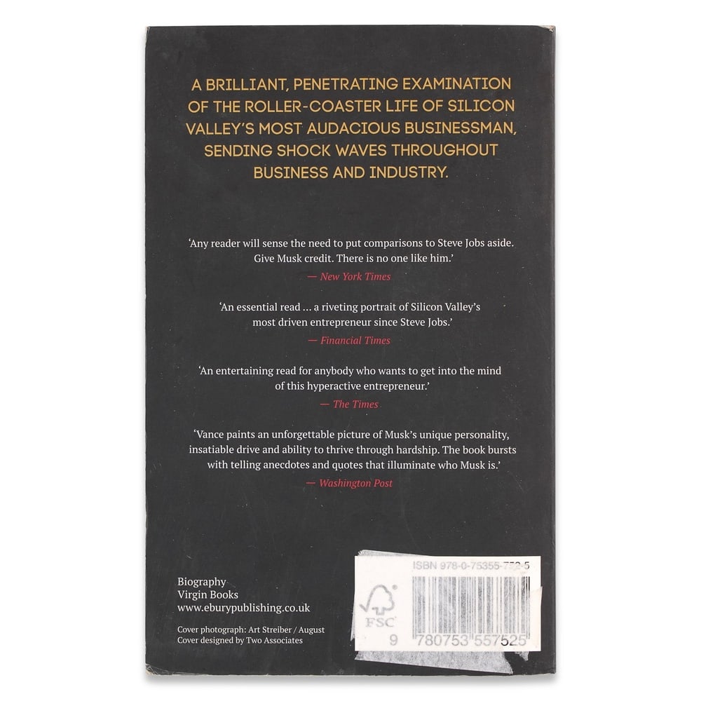 ELON MUSK SIGNED "ELON MUSK" FIRST EDITION FIRST PRINTING - 2