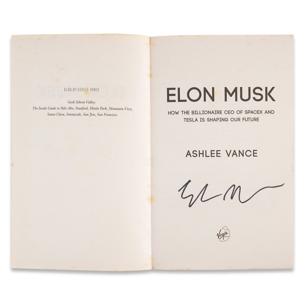 ELON MUSK SIGNED "ELON MUSK" FIRST EDITION FIRST PRINTING - 3