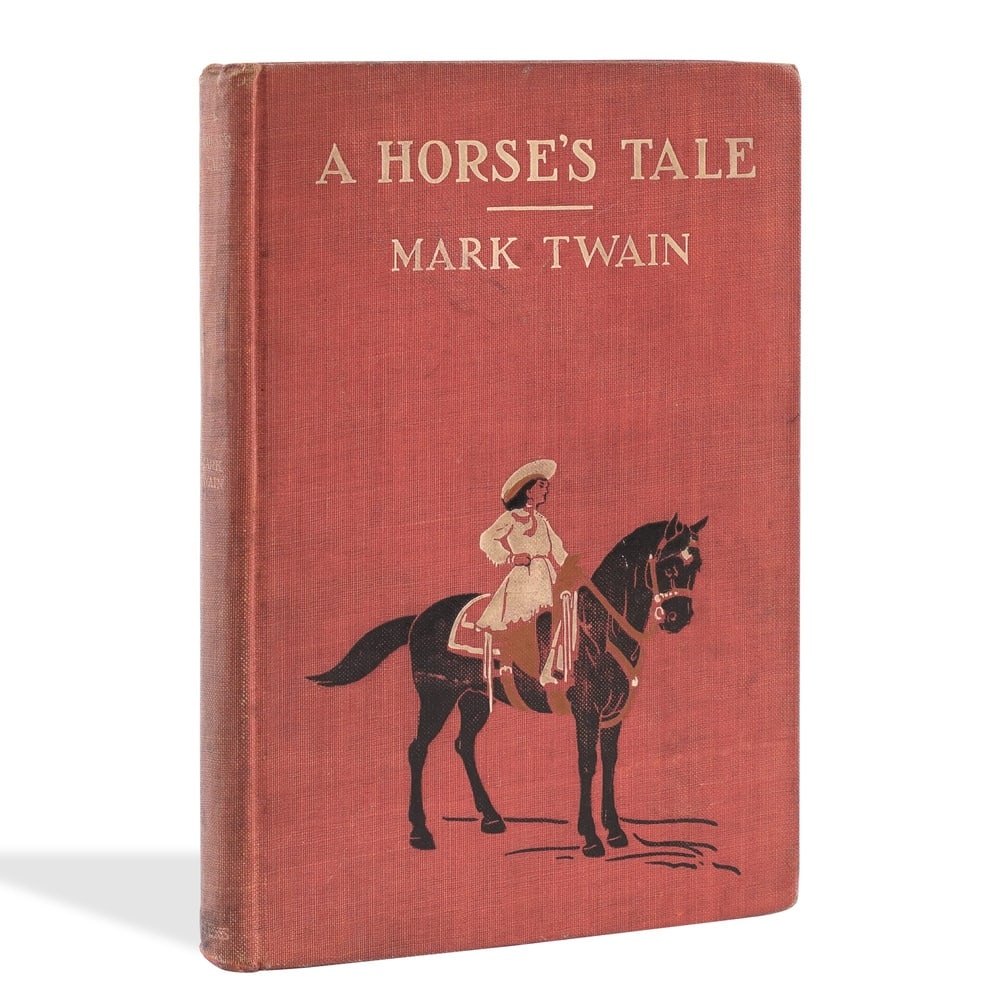 MARK TWAIN SIGNED "A HORSE'S TALE" BOOK (1907): 8 1/8 x 5 1/2 in (20.7 x 14 cm) Provenance and Authentication: This collectible has undergone a rigorous forensic evaluation. The signatures were carefully analyzed across multiple criteria,