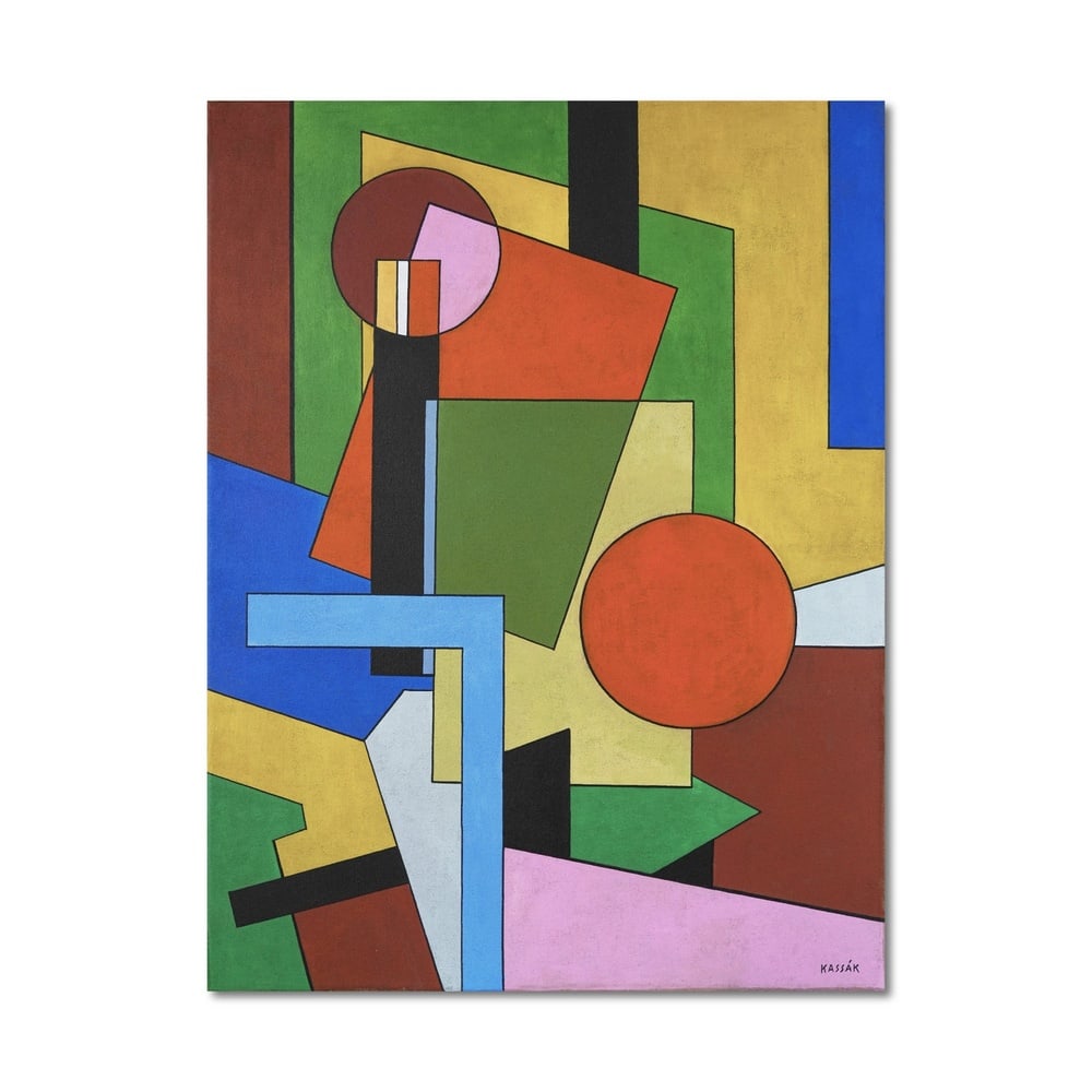 LAJOS KASSAK (1887-1967), ATTRIBUTED TO, OIL ON CANVAS: Signed (lower right) This painting comes with COA. Image Dimensions: 39 3/8 x 29 7/8 in (100 x 76 cm) Louis Kassák was a pioneering figure in Hungarian avant-garde art and literature, deeply engaged 