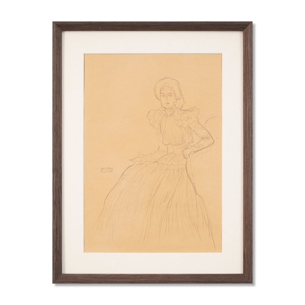 GUSTAV KLIMT (1862-1918), ATTRIBUTED TO, PENCIL ON PAPER: Signed (lower left) Image Dimensions: 18 x 12 3/8 in (45.7 x 31.4 cm) Framed Dimensions: 23 x 17 1/2 in (58.5 x 44.5 cm) This painting comes with COA. Gustav Klimt occupies a singular position within