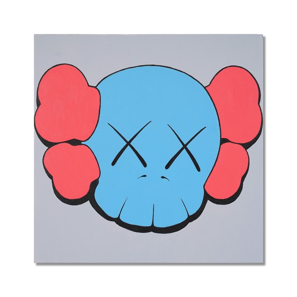 KAWS (B.1974), ATTRIBUTED TO, ACRYLIC ON CANVAS: Signed (verso) Image Dimensions: 16 1/8 x 16 1/8 in (41 x 41 cm) This painting comes with COA. KAWS, born Brian Donnelly, has established a singular position within contemporary art through his abilit