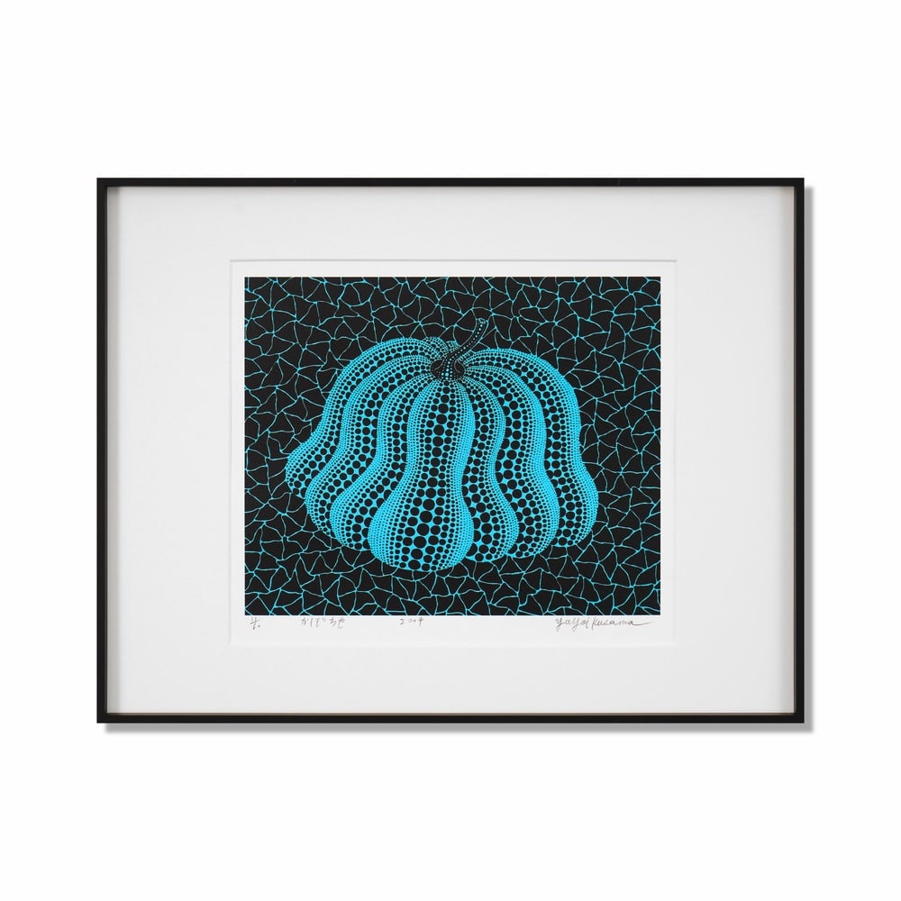 YAYOI KUSAMA (B.1929), SILKSCREEN PRINT: Signed (lower right) Image Dimensions: 11 3/4 x 10 in (30 x 25.5 cm) Framed Dimensions: 18 3/4 x 14 3/8 in (47.5 x 36.5 cm) Yayoi Kusama (b. 1929) stands as one of the most iconic and influential fema