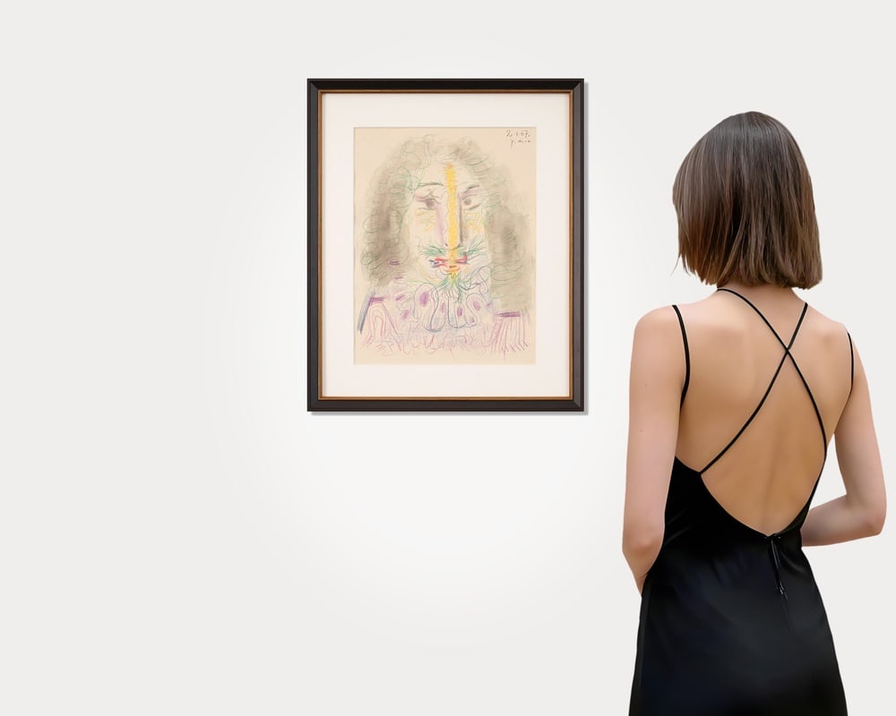 PABLO PICASSO (1881-1973), ATTRIBUTED TO, COLORED WAX CRAYONS AND INDIA INK ON PAPER - 2
